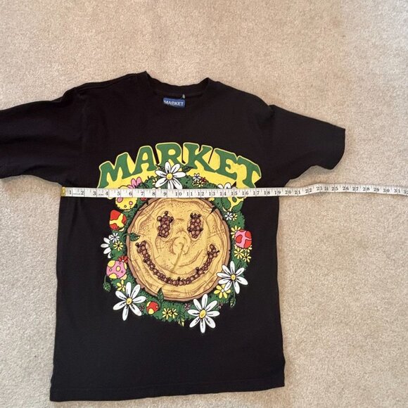 MARKET Smiley Decomposition T-Shirt in Vintage Black - Size S - Picture 5 of 7